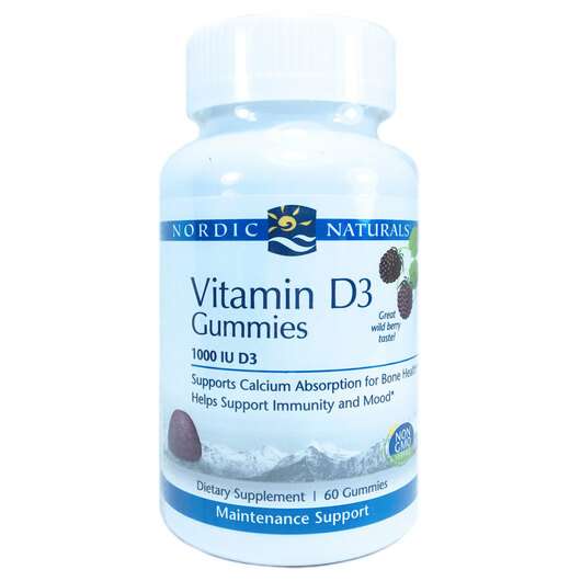 Основне фото товара Nordic Naturals, Vitamin D3 1000 IU, Вітамін D3, 60 таблеток