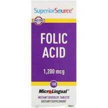 Superior Source, Folic Acid 1200 mcg 100, Фолієва кислота, 100...