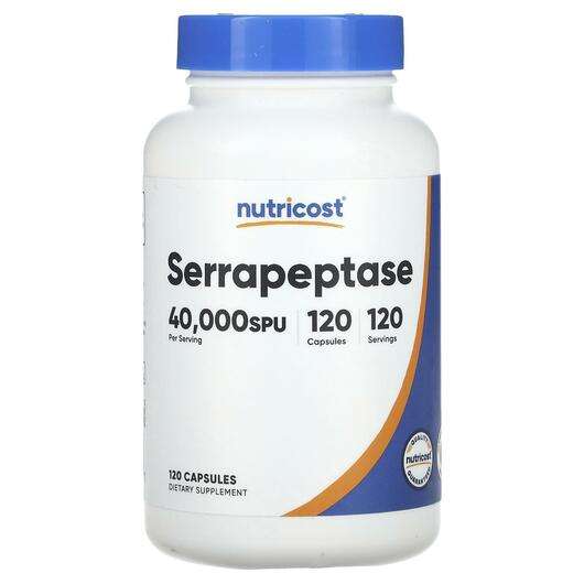 Основне фото товара Nutricost, Serrapeptase 40000 SPU, Серрапептаза, 120 капсул