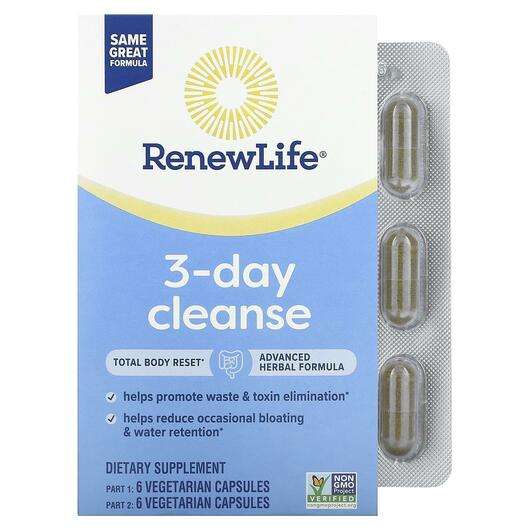 Основное фото товара Renew Life, Детокс, 3-Day Cleanse, 12 капсул
