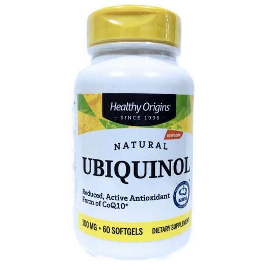 Основне фото товара Healthy Origins, Ubiquinol 100 mg, Убіхінол 100 мг, 60 капсул