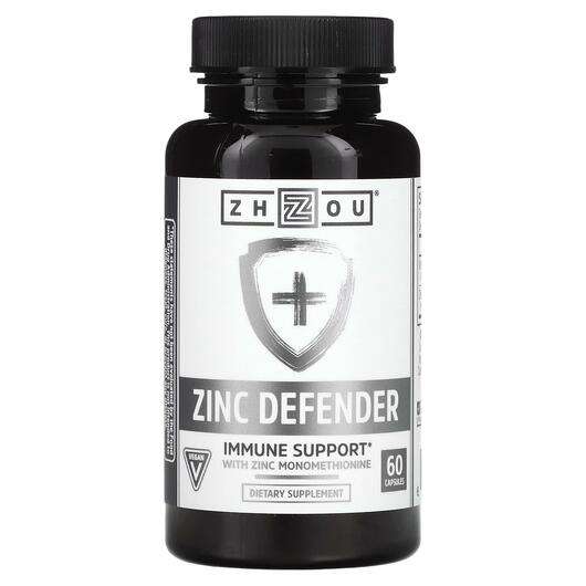 Основное фото товара Zhou Nutrition, Цинк 30 мг, Zinc Defender, 60 капсул