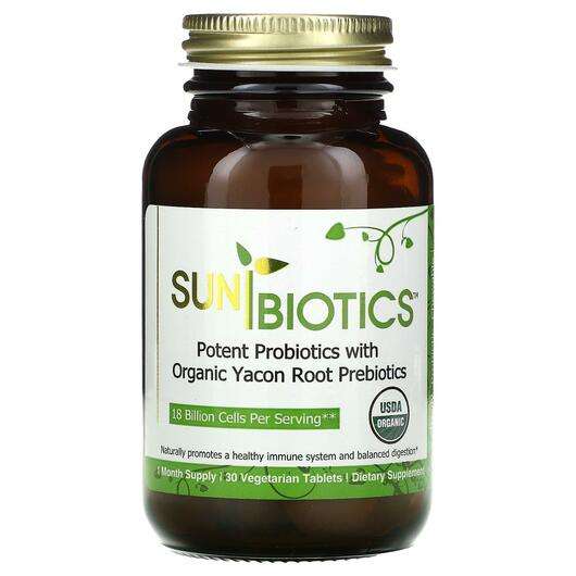 Основне фото товара Sunbiotics, Potent Probiotics With Organic Yacon Root Prebioti...