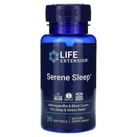 Основное фото товара Life Extension, Мелатонин, Serene Sleep, 30 капсул