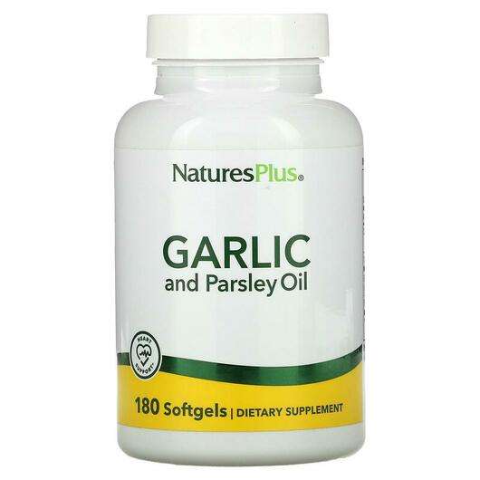 Основне фото товара Natures Plus, Garlic & Parsley Oil, Масло часнику і петруш...