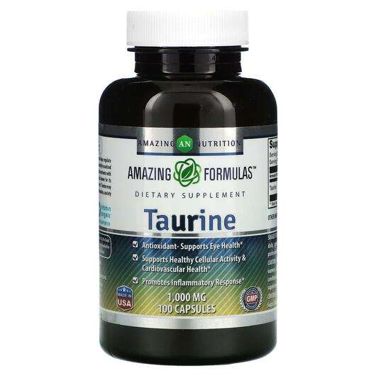 Основне фото товара Amazing Nutrition, Taurine 1000 mg, L-Таурін, 100 капсул