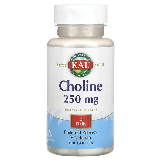 Основное фото товара KAL, Витамин B4 Холин, Choline 250 mg, 100 таблеток