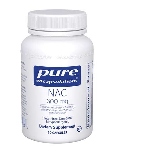 Основне фото товара Pure Encapsulations, NAC 600 mg, NAC N-Ацетил-L-Цистеїн, 90 ка...