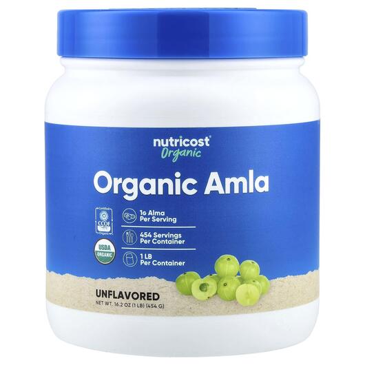 Основне фото товара Nutricost, Organic Amla Unflavored, Амла, 454 г