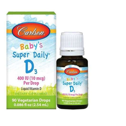 Фото товару Baby's Super Daily D3 400 IU 10 mcg 90 Vegetarian Drops /