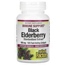 Natural Factors, Black Elderberry 100 mg, Чорна Бузина, 120 ка...
