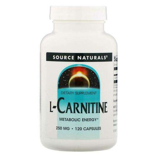 Основне фото товара Source Naturals, L-Carnitine 250 mg 120, L-Карнітин 250 мг, 12...