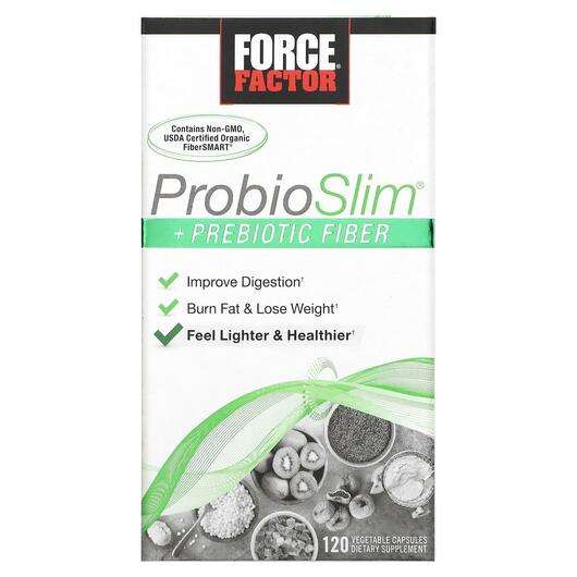Основное фото товара Force Factor, Пребиотики, ProbioSlim + Prebiotic Fiber, 120 ка...