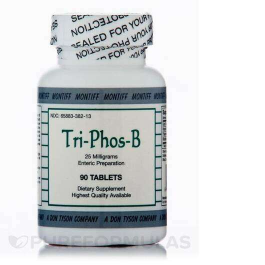 Основне фото товара Montiff, Tri-Phos-B 25 mg, Вітамін B6 Піридоксин, 90 таблеток