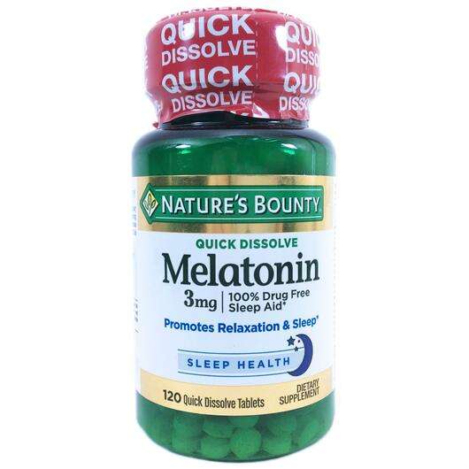 Основне фото товара Nature's Bounty, Melatonin 3 mg Cherry, Мелатонін 3 мг Вишневя...