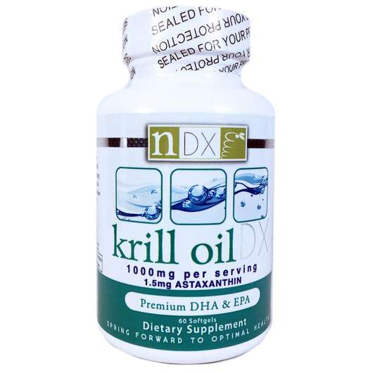 Krill Oil DX 1000 mg, Масло криля DX 1000 мг, 60 капсул