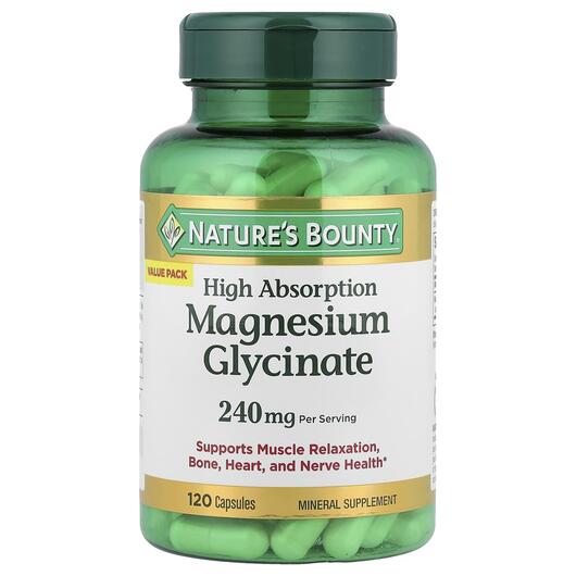 Основное фото товара Магний Глицинат, Magnesium Glycinate High Absorption, 120 капсул