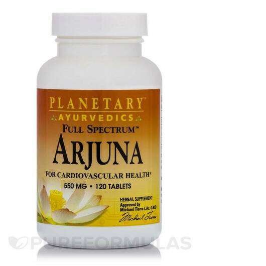 Основное фото товара Planetary Ayurvedics, Арджуна, Full Spectrum Arjuna 550 mg, 12...