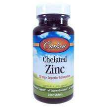 Carlson, Хелатный цинк 30 мг, Chelated Zinc 250, 250 таблеток