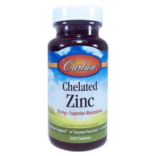 Chelated Zinc 250, хелатний цинк 30 мг, 250 таблеток
