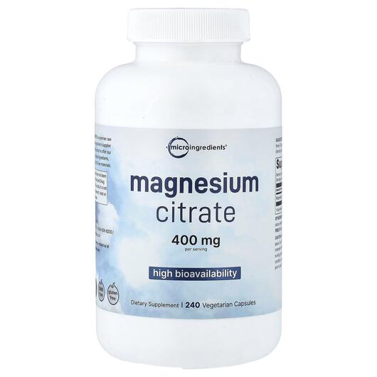 Основне фото товара Micro Ingredients, Magnesium Citrate, Магній Цитрат, 240 капсул