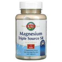 KAL, Магний, Magnesium Triple Source SR 500 mg, 100 таблеток