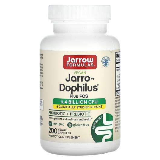 Основне фото товара Jarrow Formulas, Jarro-Dophilus + FOS, Біфідобактерії, 200 капсул
