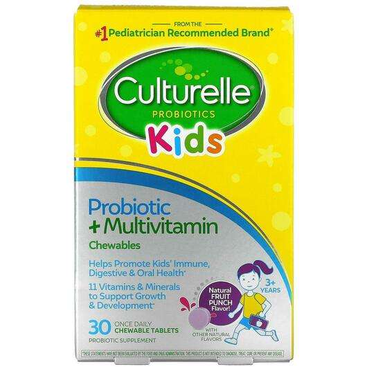 Основне фото товара Culturelle, Kids Probiotic + Multivitamin, Пробіотики, 30 табл...