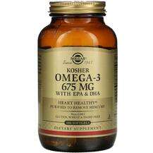 Solgar, Рыбий жир Омега-3 675 мг, Kosher Omega-3 675 mg, 100 к...