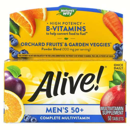 Основное фото товара Nature's Way, Витамины для мужчин, Alive! Men's 50+, 50 таблеток