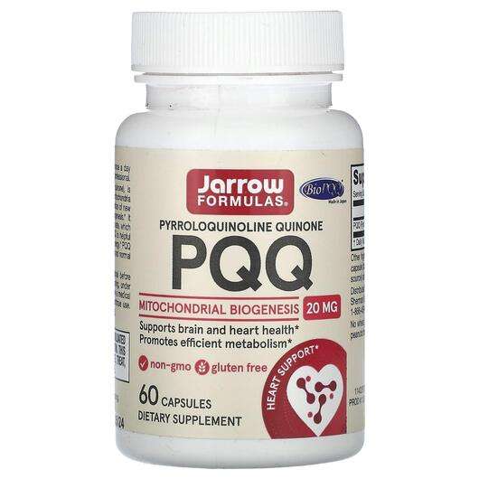 Основне фото товара Jarrow Formulas, PQQ + Quinone, Пірролохінолінхінон 20 мг, 60 ...