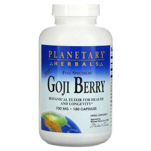 Основне фото товара Planetary Herbals, Full Spectrum Goji Berry 700 mg, Ягоди Годж...