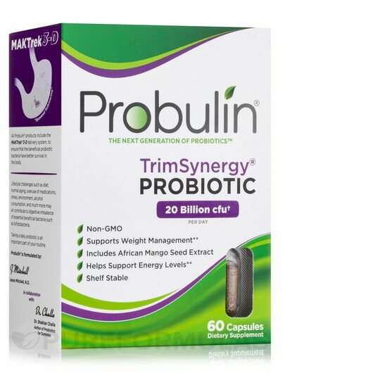Основное фото товара Probulin, Пробиотики, TrimSynergy Probiotic 20 Billion CFU, 60...
