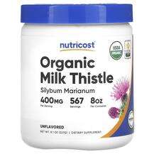 Nutricost, Organic Milk Thistle Unflavored 400 mg, Розторопша,...