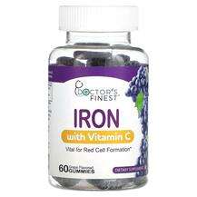 Doctor's Finest, Iron with Vitamin C Grape, Залізо, 60 таблеток