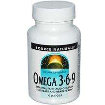 Source Naturals, Omega 3-6-9, Omega 3 6 9 30, 30 капсул