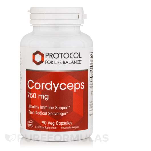 Основне фото товара Protocol for Life Balance, Cordyceps 750 mg, Гриби Кордіцепс, ...
