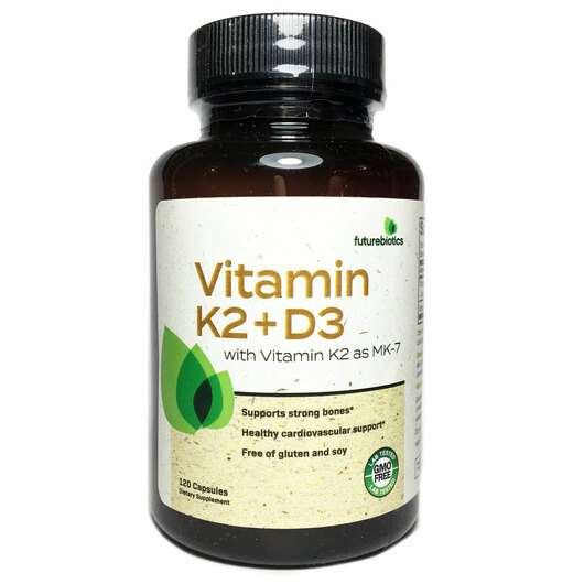 Vitamin K2 + D3, Вітамін K2 + D3 у вигляді MK-7, 120 капсул