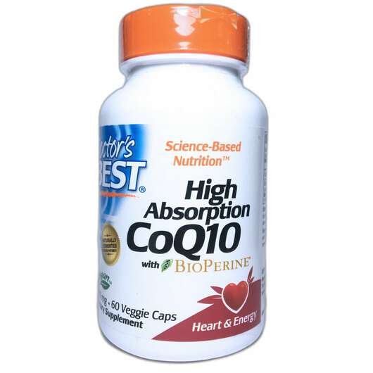 Основне фото товара Doctor's Best, CoQ10 600 mg, Коензим CoQ10 600 мг з Біоперіном...