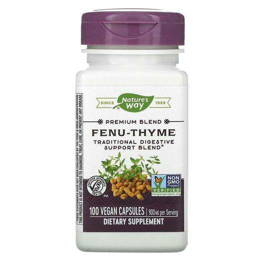 Основне фото товара Nature's Way, Fenu-Thyme 450 mg, Фену-Чебрець 450 мг, 100 капсул