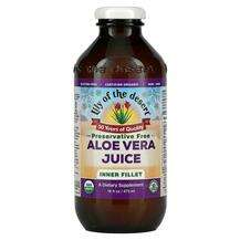 Organic Aloe Vera Juice Inner Fillet Preservative, М'якоть алое вера без консервантів, 473 мл