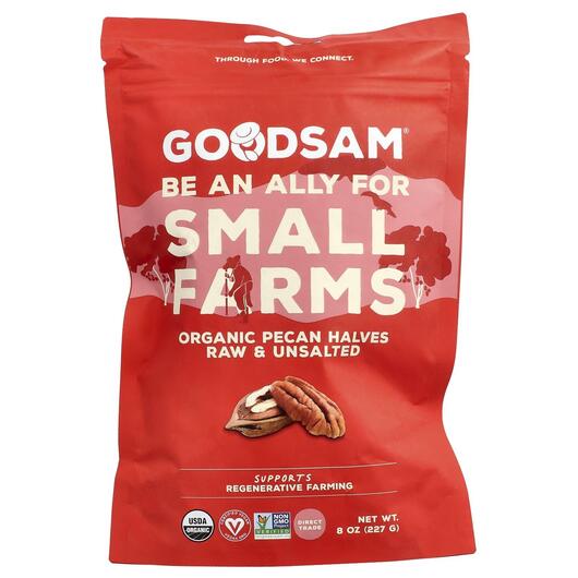 Основне фото товара GoodSam PBC, Organic Pecan Halves Raw &amp; Unsalted, Сіль, 2