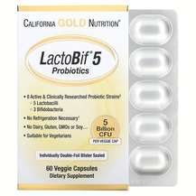 LactoBif 5 Billion, Пробіотики Лактобіф 5 млрд КУО, 60 капсул