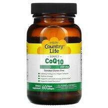 Country Life, Убихинон, Simply CoQ10 200 mg, 60 Vegan капсул
