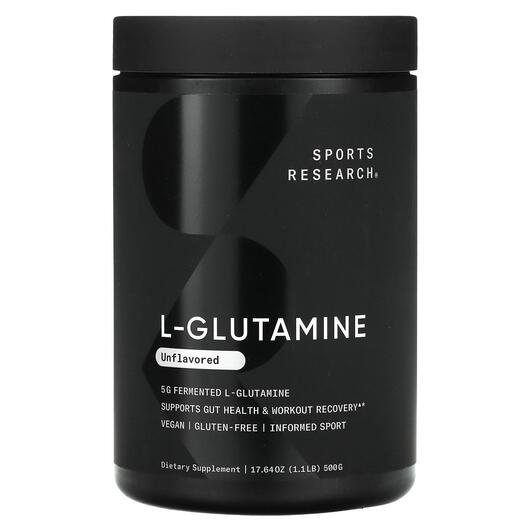 Основне фото товара Sports Research, L-Glutamine Unflavored, L-Глутамін, 500 г