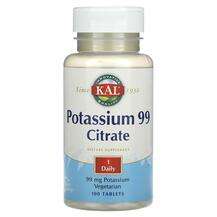 KAL, Калий, Potassium 99 Citrate 99 mg, 100 таблеток