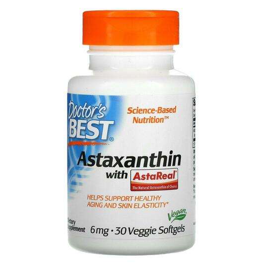 Основное фото товара Doctor's Best, Астаксантин с AstaReal 6 мг, Astaxanthin with A...