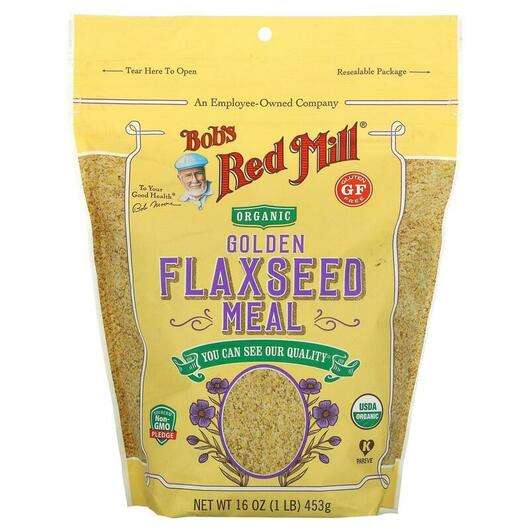 Organic Golden Flaxseed Meal, Лляна мука, 453 г