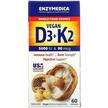 Фото товару Enzymedica, Vegan Vitamin D3 + K2, Вітаміни D3 та K2, 60 капсул
