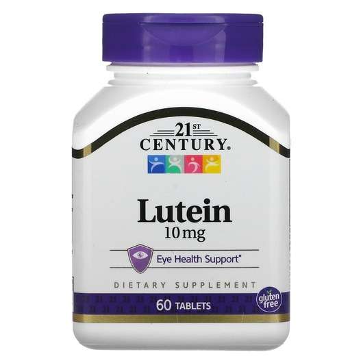Основне фото товара 21st Century, Lutein 10 mg, Лютеїн 10 мг, 60 таблеток